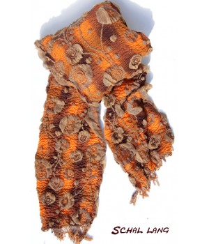 Stretch Schal flauschig weich, warm, orange