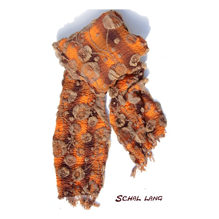 Stretch Schal flauschig weich, warm, orange