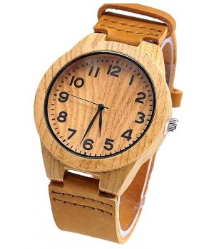 Schlichte einfache Bambus Holz Uhr
