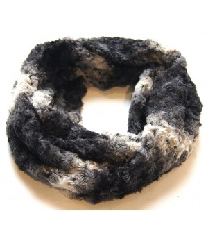 Loop Schal flauschig weich, grau, schwarz