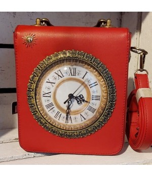 Taschenuhr Steampunk Formaflori rote Uhr