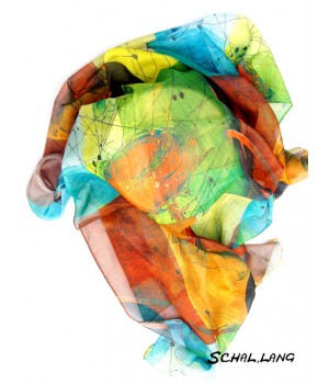 Ganz beliebte Farbkombination, Schal lang, gedeckte Herbstfarbe